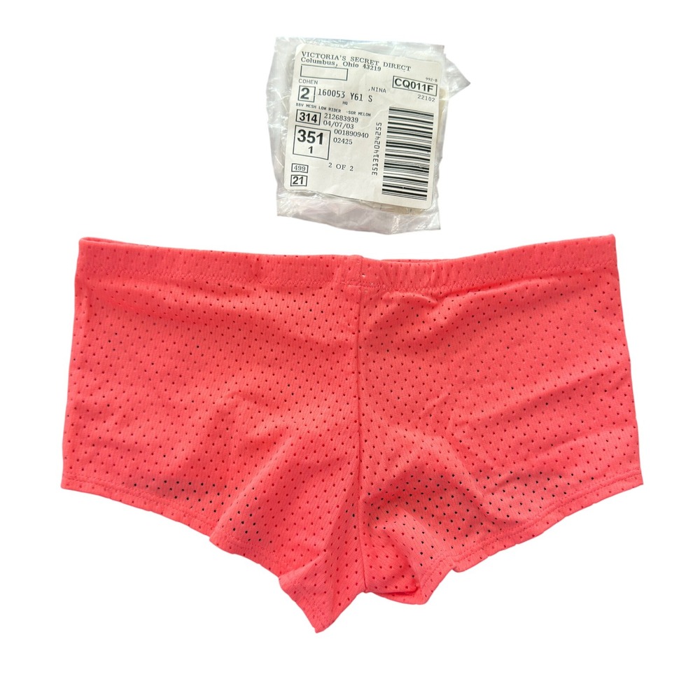 Victoria's‎ Secret Mesh Low Rider Boy Short 2003 Y2K Melon Pink Panty S